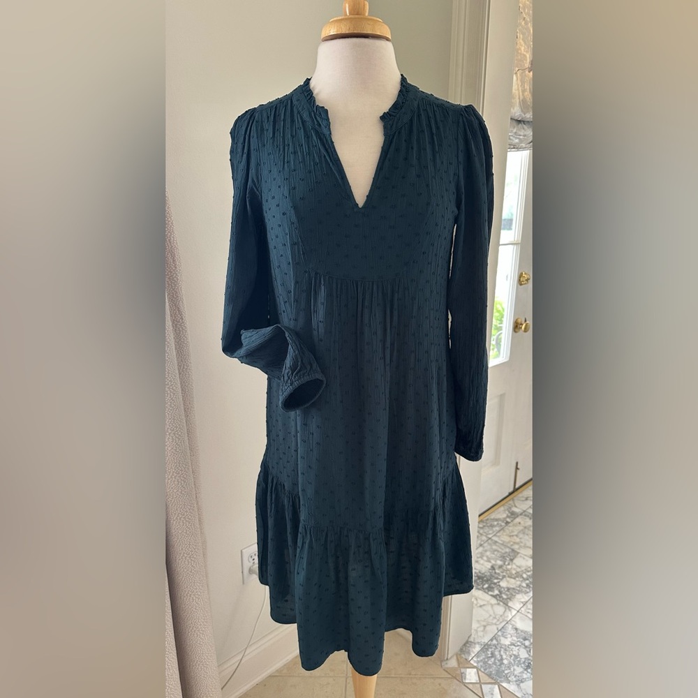 LOFT Dark Green Long Sleeve Dress
